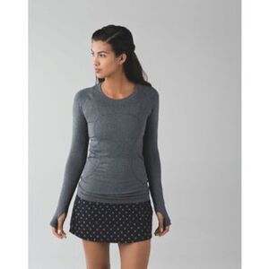 NWT lululemon Pace Rival black mini skirt polka dot Sz 8 tennis skort